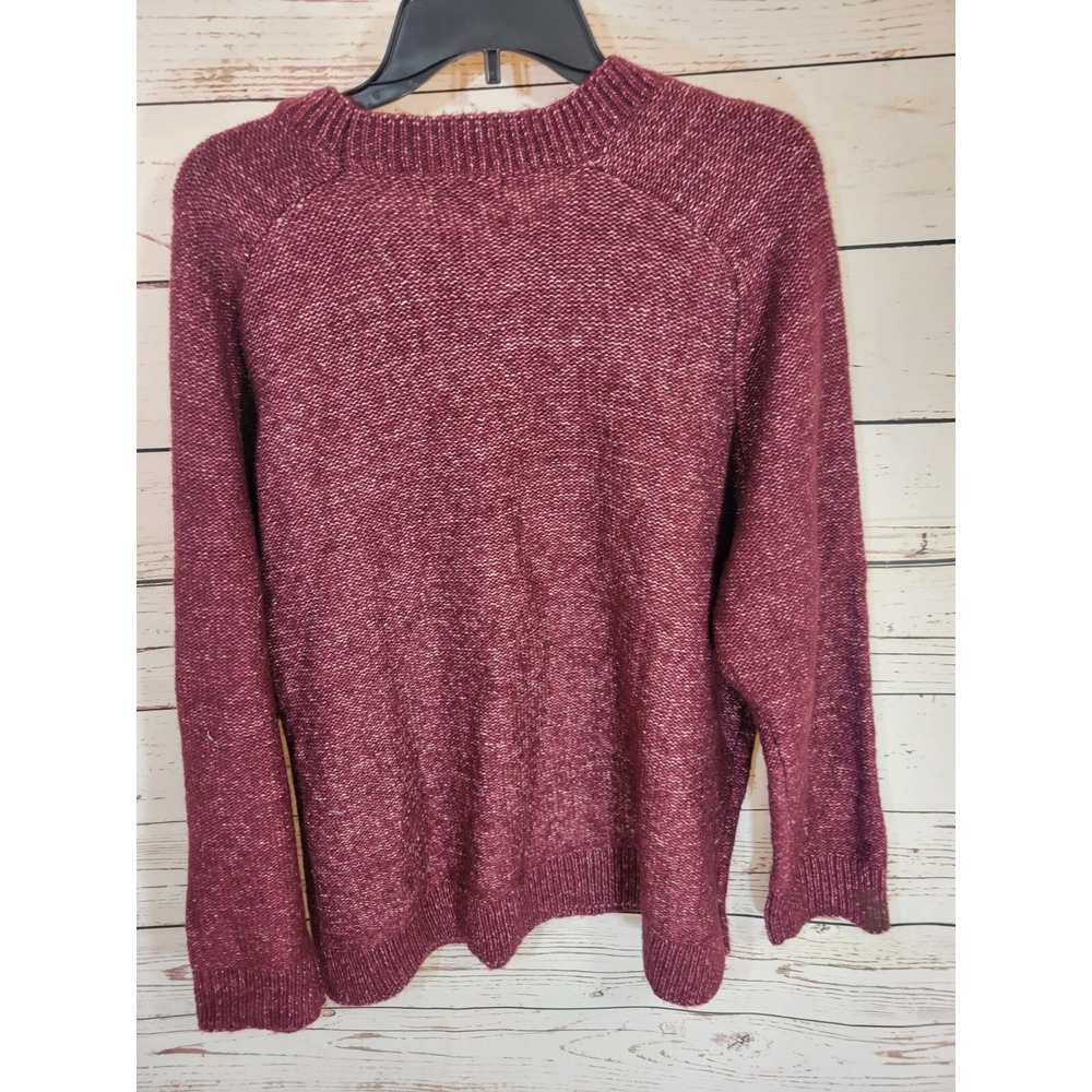 NEW Flaws Banana Republic Sweater Mens XXL Raglan Crewneck Repreve Knit Maroon - Picture 2 of 13